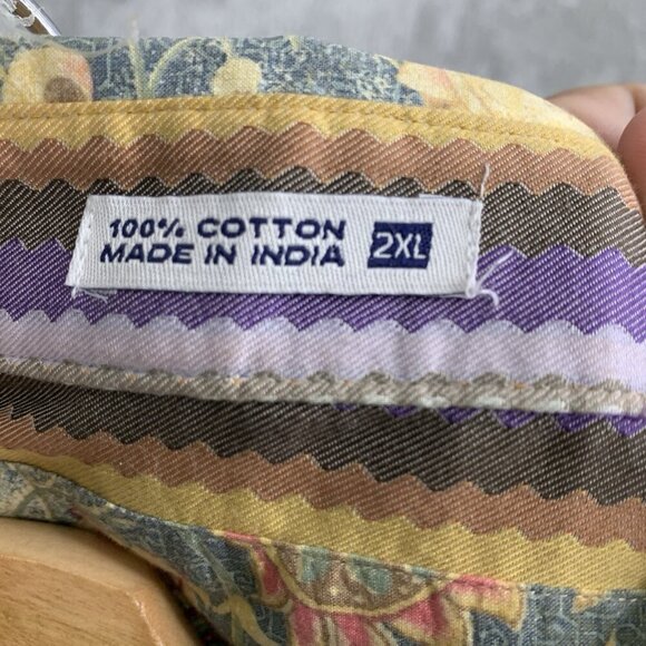 Robert Graham Shirt Men 2XL Button Up Long Sleeves Flip Cuff Abstract Flamboyant - Picture 7 of 11